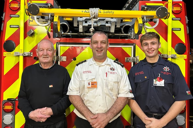 Firefighters Gareth, Emyr and Cian Jones
