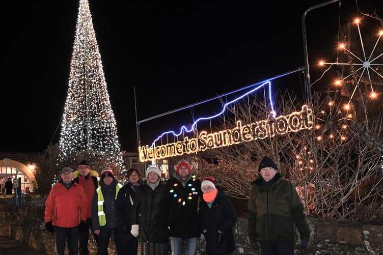 Members of Saundersfoot Community Council at the switch-on