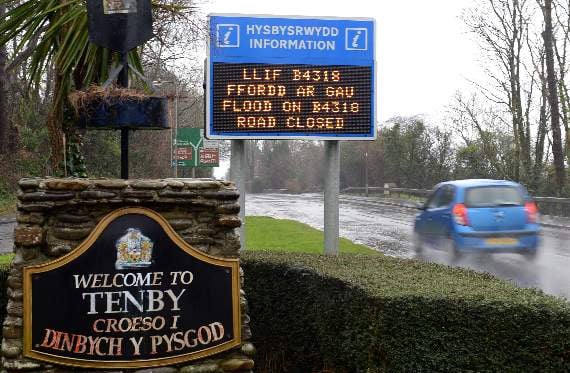 Tenby flood warning