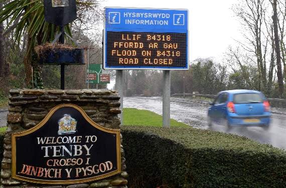 Tenby flood warning
