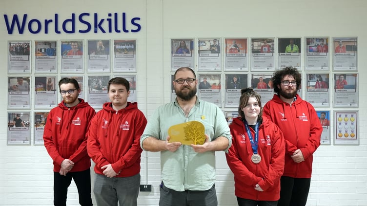 David Jones with WorldSkills UK learners from the Learning Skills Academy