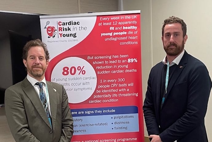 Dr Steven Cox CEO of Cardiac Risk in the Young & Dan Mason, CRY Supporter.