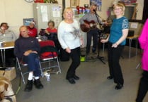 Dancing at Tenby Friendship Club Christmas afternoon tea