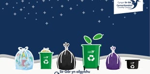 Bin collections in Carmarthenshire over Christmas 
