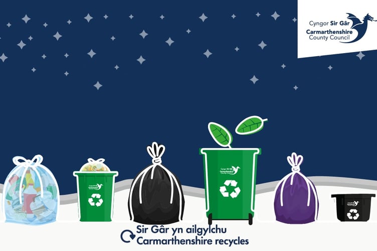 Bin collections in Carmarthenshire over Christmas