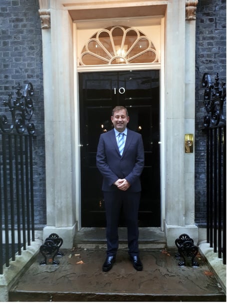 Michael Butcher outside No. 10 Downing Street