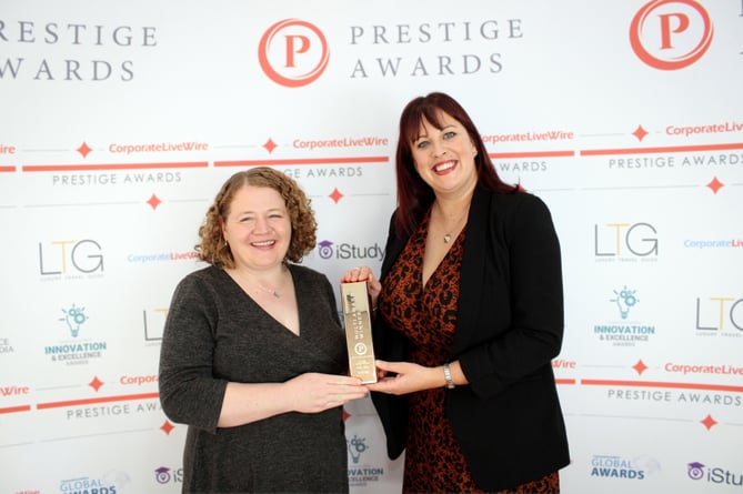 Amy Belcher and Samantha Williams from the Darwin Centre at the Prestige Awards ceremony
