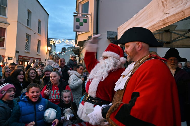 Santa in Tenby last month