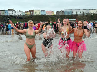 WATCH: More action from Tenby's record-breaking Boxing Day Swim
