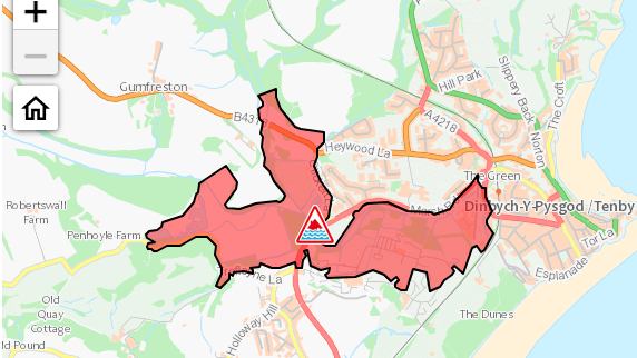 Severe flood warning - ‘Significant risk to life’ as Tenby Ritec levels ...