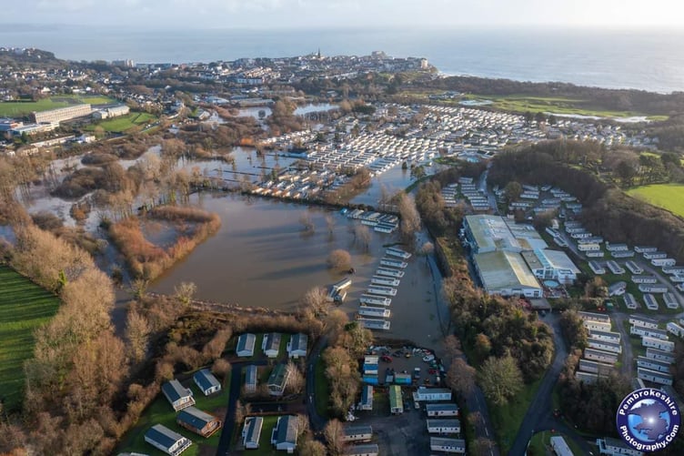 Flooding at Kiln Park Tenby