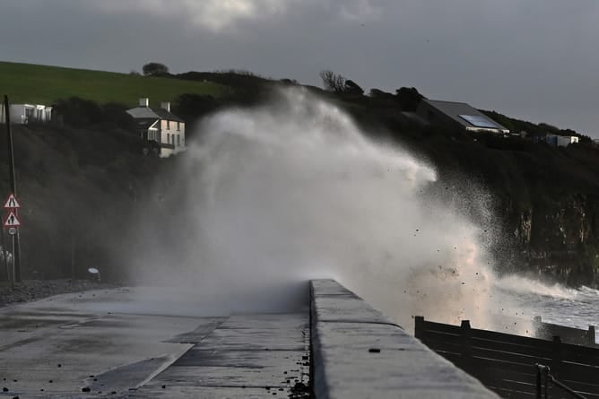 Amroth stormy sea front