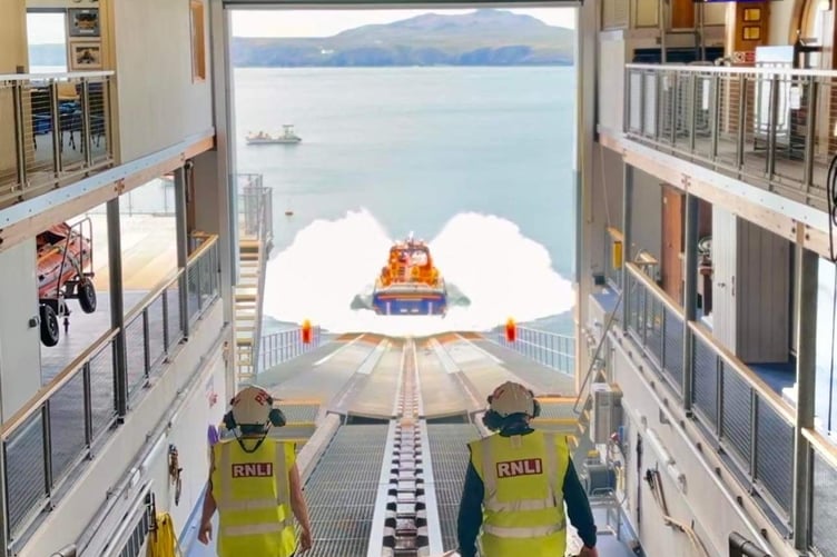 St Davids lifeboat station in action