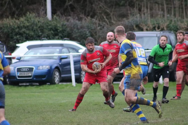No 8 Robin Badham makes another trademark break