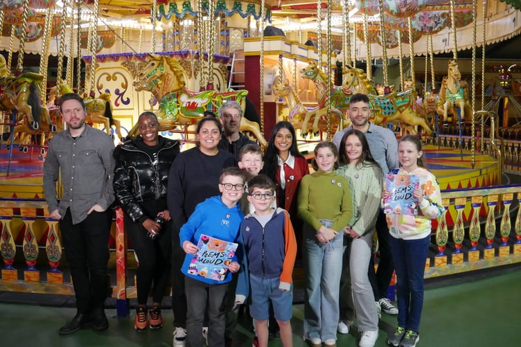 Saundersfoot pupils filming at Folly Farm