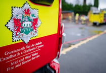 Tenby firefighters called as car collides with wall 