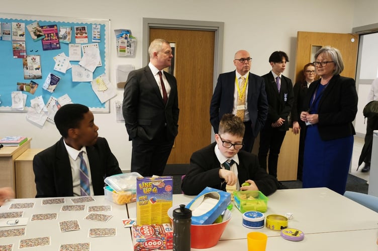 Mr Miles meeting pupils
