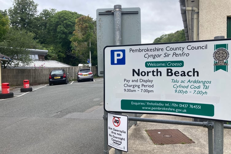 North beach car park Tenby
