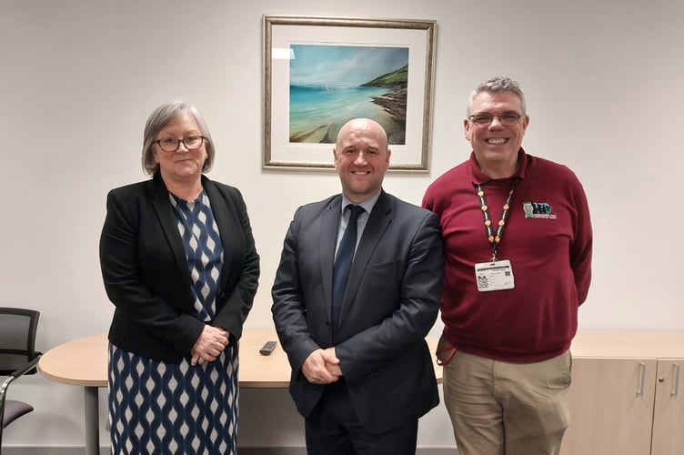 Police and Crime Commissioner Dafydd Llywelyn with Haverfordwest High School