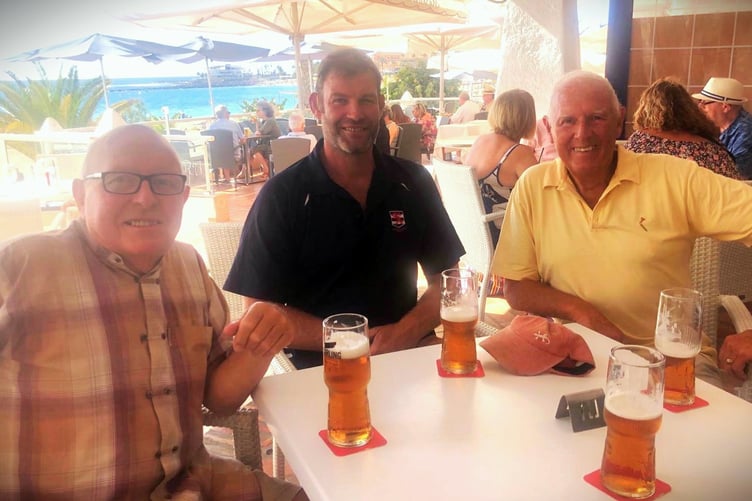 Jaime (centre) with former TSC Commodore Billy Stubbs and press officer Geoff Titterton.