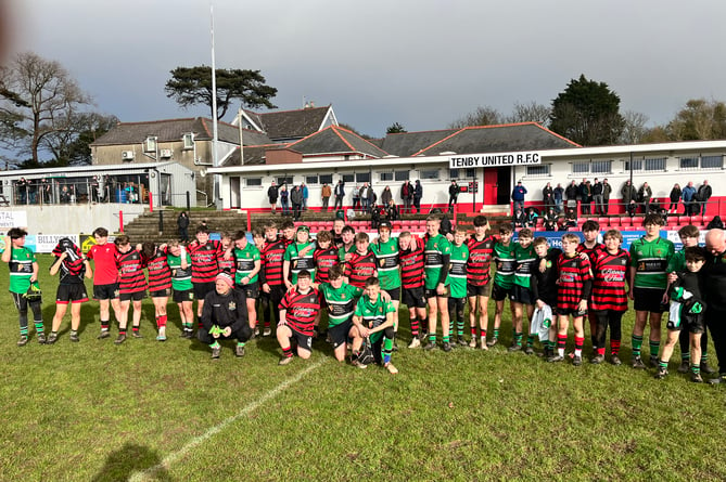 Tenby U13s welcomed Carmarthen Athletic and touring team Drybrook RFC. A great afternoon of rugby was had by all. Special thanks go to Chris ÔNiffyÕ Brace for giving up his afternoon to referee all games.