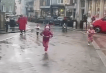 WATCH: Family holds mini pancake race in Tenby