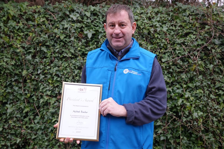 Michael Butcher with his 2023 RDA President’s Awar