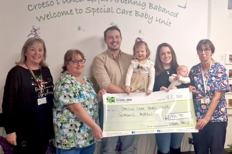 Kellie-Marie and Benn Williams’ donation to Glangwili Baby Unit