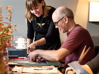 Spring equinox collage workshop at Roch Castle
