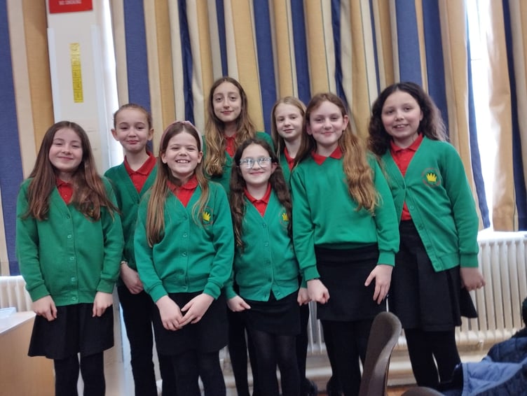 A singing group of pupils of Llys Hywel school, Whitland at the Eisteddfod