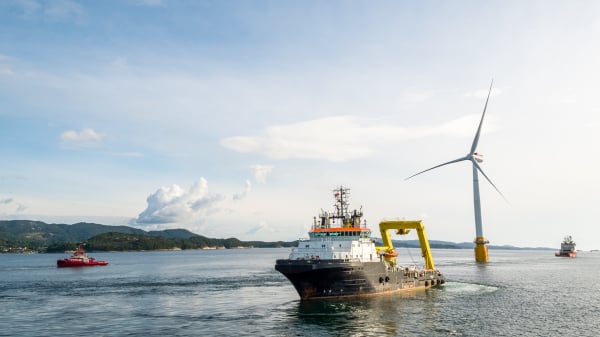 A floating offshore wind turbine developed by Norway-based energy company, Equinor