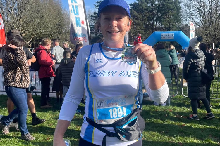 Kate at the Winter Warmer Half Marathon in Cardiff