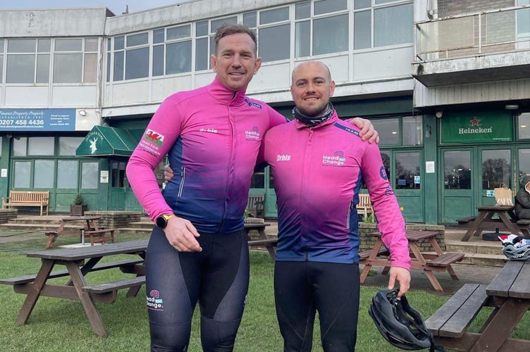 Billy with Alix Popham on the charity cycle ride