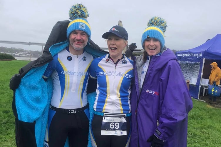 Colin, Bev & Steph at Neyland Duathlon