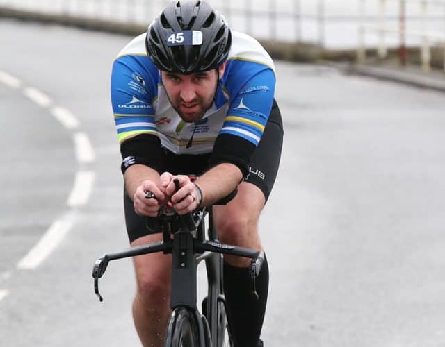 Matt Hooper on the bike at the Neyland Duathlon