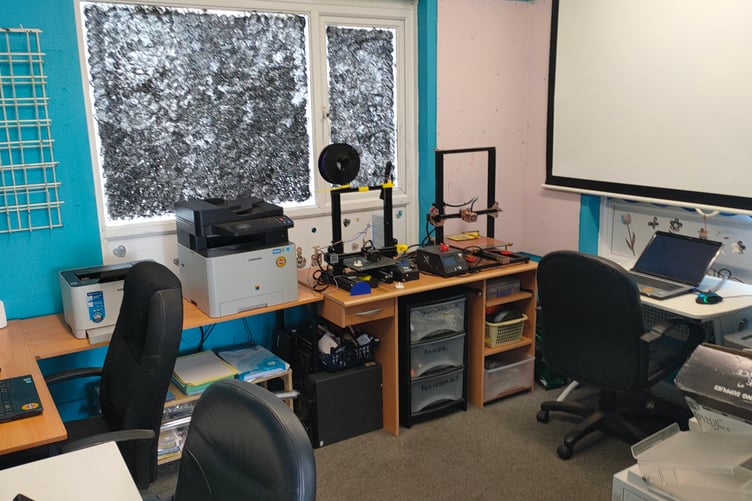 Media room with 3D printers at Pembroke Dock Men's Shed