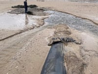 Emergency work starts on river culvert on Tenby’s South Beach