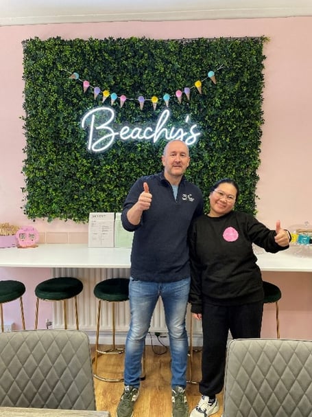 Communities for Work Plus training adviser Steve and participant Reza Cristobal