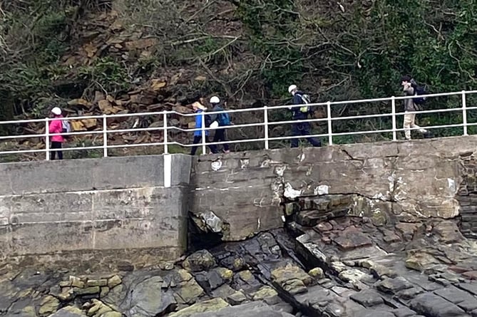 People continue to defy safety restrictions on a closed coastal path between Coppett Hall and Wiseman’s Bridge
