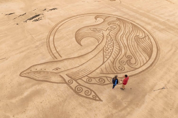 Rachel's latest creation on Tenby's North Beach