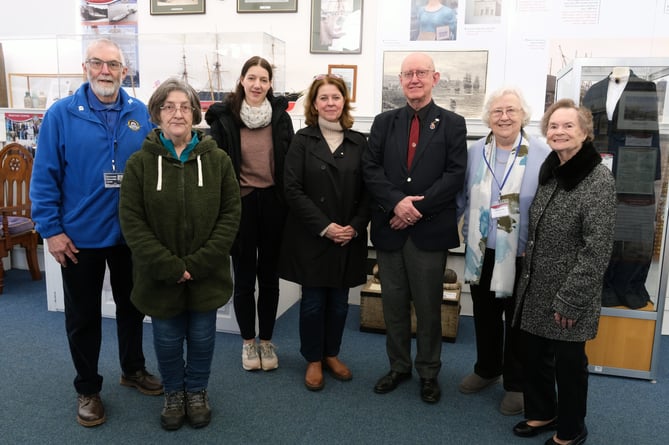 The Bergen visitors are welcomed to Pembroke Dock Heritage Centre.
