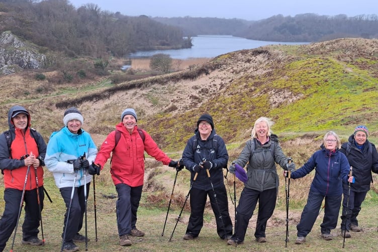 Nordic walkers at the Stackpole estate