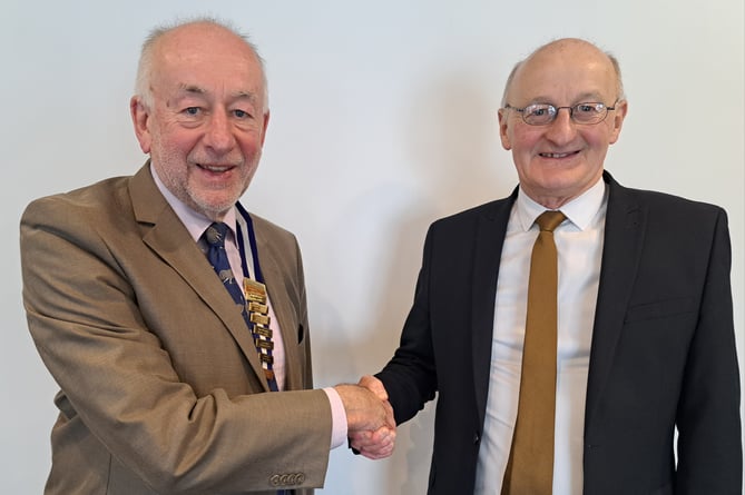 Narberth & District Probus Club president Peter Morgan (left) with Roger Penn