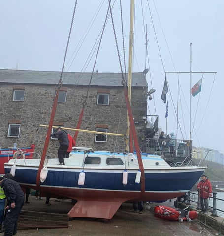 The car park in front of the sailing club has been cleared of boats