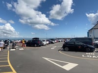 Electric vehicle charging points at Saundersfoot Harbour backed