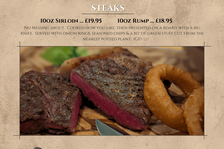 Belgrave Hotel Tenby - Menu page 1