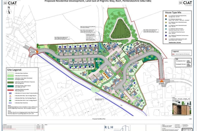 The proposed 52-home development at Roch, Pembrokeshire. 