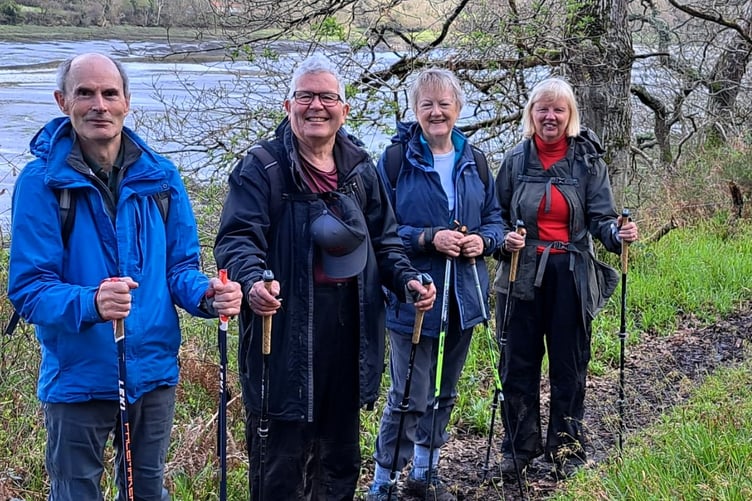 Nordic walkers at Llawrenny