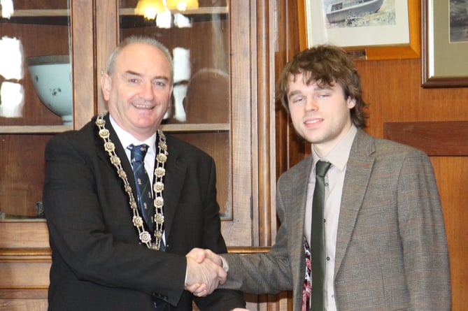 Chairman of Pembrokeshire County Council Cllr Thomas Tudor and Mr Finley John