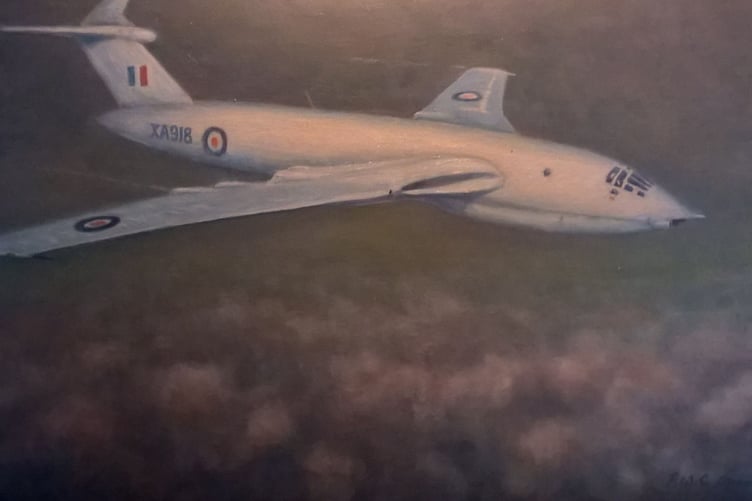 Painting of test Victor B1 XA918 by artist and former Handley Page employee Peter Coombs
